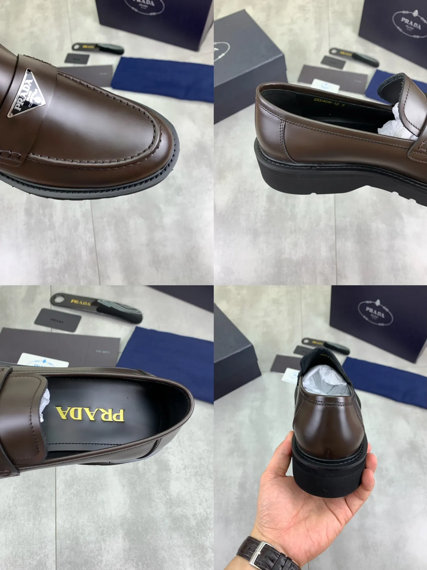Factory price P880💰Original quality, top version🔱 ＰＲＡＤＡPrada. Men’s business casual leather shoes, top quality products. 1:1 shipment⬆️Luxurious and noble👞All imported original color-brushed edge beads, just to create a more comfortable wearing experience. Upper: Original comfortable open-edge bead rubbed color calfskin➕Top imported water-dyed full cow lining, original high-end lightweight and comfortable TPU foam combination bottom✔️Code number: 39-44 (38 45) 46 47 can be customized)